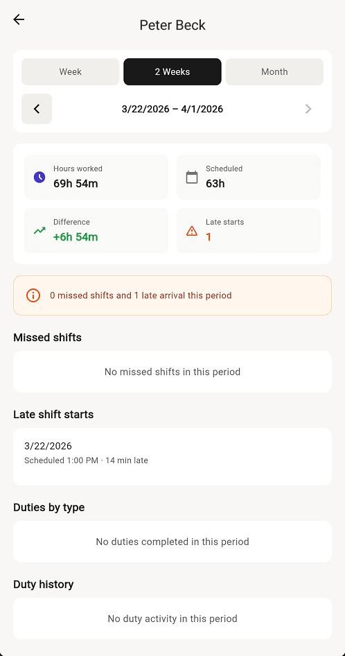 Workforce app on mobile